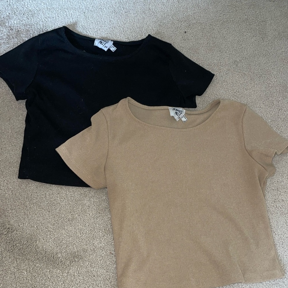 2x Princess Polly ribbed tshirts